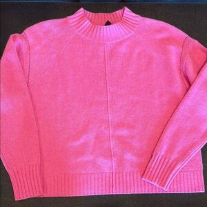 Aqua Pink Bubblegum Cashmere MockNeck Sweater Relaxed fit size XS NWT